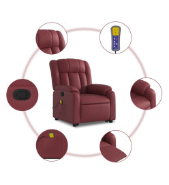 Fauteuil inclinable de massage Rouge bordeaux Similicuir