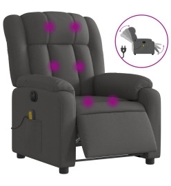 Fauteuil inclinable de massage électrique gris foncé tissu