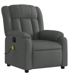 Fauteuil inclinable de massage électrique gris foncé tissu