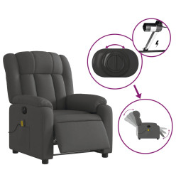 Fauteuil inclinable de massage électrique gris foncé tissu