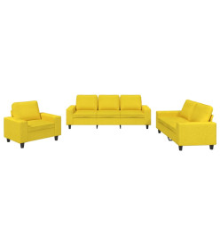 Ensemble de canapés 3 pcs jaune clair tissu