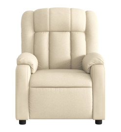 Fauteuil de massage inclinable Crème Tissu