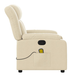 Fauteuil de massage inclinable Crème Tissu