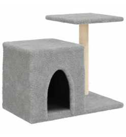 Arbre à chat avec griffoirs en sisal gris clair 50,5 cm