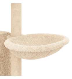 Arbre à chat avec griffoirs en sisal Crème 131 cm