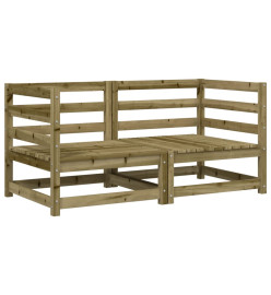 Canapés d'angle de jardin avec coussins 2 pcs bois pin imprégné