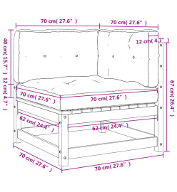Canapés d'angle de jardin avec coussins 2 pcs bois pin imprégné