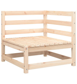 Canapé d'angle de jardin avec coussins bois de pin solide