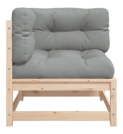 Canapé d'angle de jardin avec coussins bois de pin solide