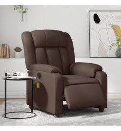 Fauteuil de massage inclinable électrique marron similicuir