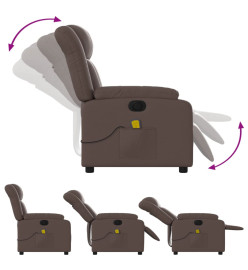 Fauteuil de massage inclinable électrique marron similicuir