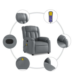 Fauteuil de massage inclinable Gris Similicuir