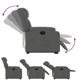 Fauteuil inclinable électrique gris foncé tissu