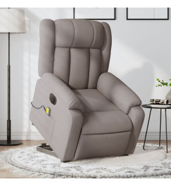 Fauteuil inclinable de massage électrique Taupe Tissu