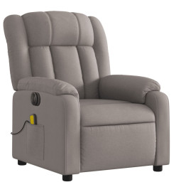 Fauteuil inclinable de massage électrique Taupe Tissu