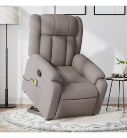 Fauteuil inclinable de massage Taupe Tissu