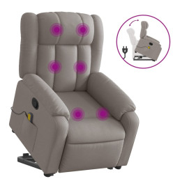 Fauteuil inclinable de massage Taupe Tissu