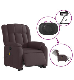 Fauteuil inclinable de massage électrique Marron foncé Tissu