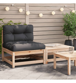 Canapé de jardin sans accoudoirs avec coussins et repose-pieds