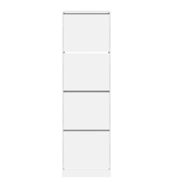 Armoire à chaussures 4 tiroirs rabattables blanc 60x42x204 cm