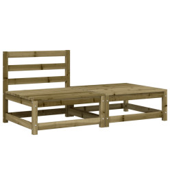 Canapé de jardin sans accoudoirs avec coussins et repose-pieds