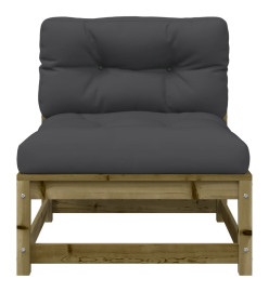 Canapé de jardin sans accoudoirs avec coussins et repose-pieds