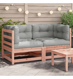 Canapés d'angle de jardin et coussins 2 pcs bois massif douglas