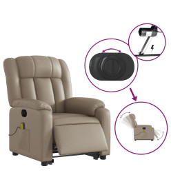 Fauteuil inclinable de massage électrique cappuccino similicuir