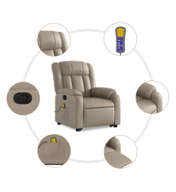 Fauteuil inclinable de massage électrique cappuccino similicuir