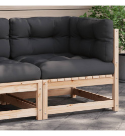 Canapé d'angle de jardin avec coussins bois de pin solide