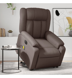 Fauteuil inclinable de massage électrique marron similicuir