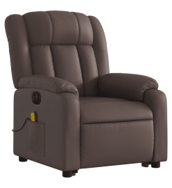 Fauteuil inclinable de massage électrique marron similicuir