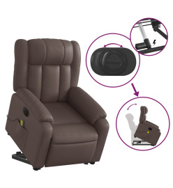 Fauteuil inclinable de massage électrique marron similicuir