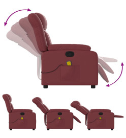 Fauteuil de massage inclinable Rouge bordeaux Similicuir