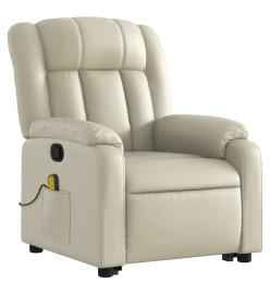 Fauteuil inclinable de massage Crème Similicuir