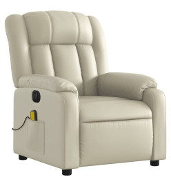 Fauteuil de massage inclinable électrique crème similicuir