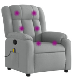 Fauteuil de massage inclinable Gris clair Tissu