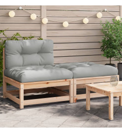 Canapé de jardin sans accoudoirs avec coussins et repose-pieds