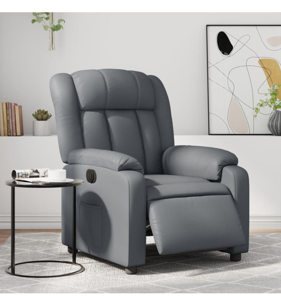 Fauteuil inclinable électrique Gris Similicuir