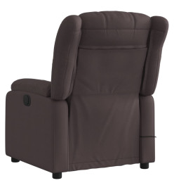 Fauteuil de massage inclinable électrique Marron foncé Tissu