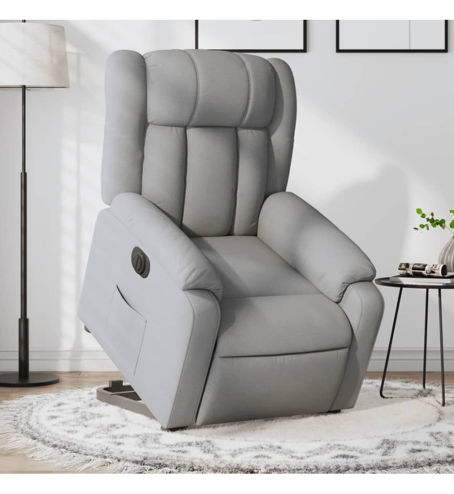 Fauteuil inclinable électrique gris clair tissu