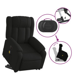 Fauteuil inclinable de massage électrique Noir Tissu