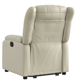 Fauteuil inclinable électrique crème similicuir