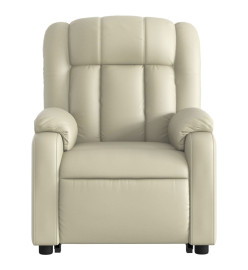 Fauteuil inclinable électrique crème similicuir