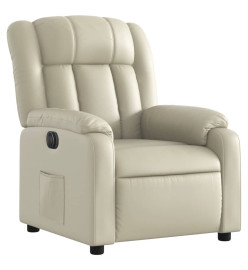 Fauteuil inclinable électrique Crème Similicuir