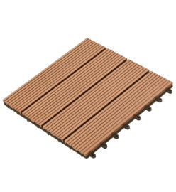 Carreau de terrasse 22 pcs 30 x 30 cm 2 m² WPC Marron