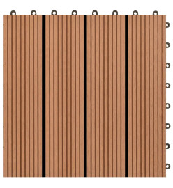 Carreaux de terrasse WPC 30x30 cm 11 pcs 1 m2 Marron