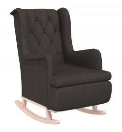 Fauteuil avec pieds à bascule et tabouret Gris foncé Tissu