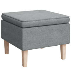 Tabouret avec pieds en bois Gris clair Tissu