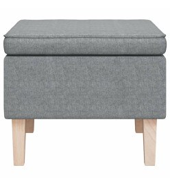 Tabouret avec pieds en bois Gris clair Tissu